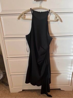 Badgley Mischka- Black Asymmetric Slip Dress
